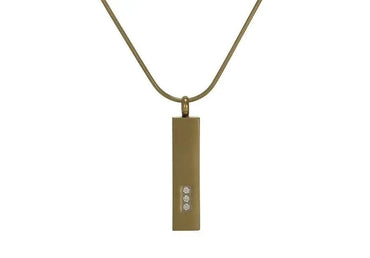 Pillar Gold Stainless Steel Cremation Jewelry Pendant - funeral.com