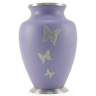 Aria Adult Butterfly Violet Brass Urn - funeral.com