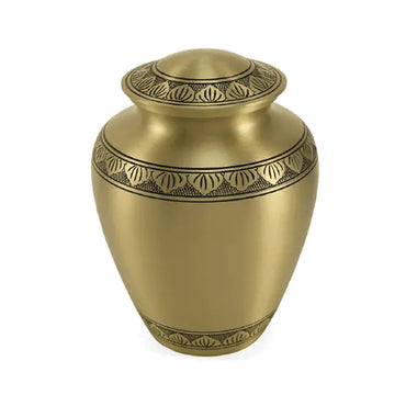 Athena Elite Adult Honey Gold Brass Urn - funeral.com