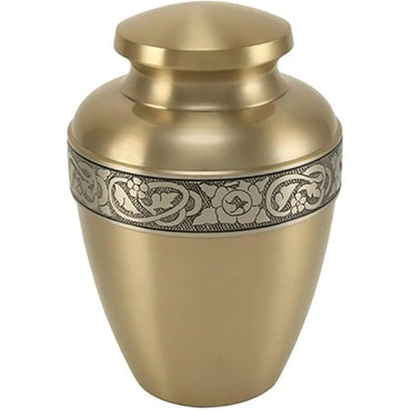 Avalon Adult Amber Gold Brass Urn - funeral.com