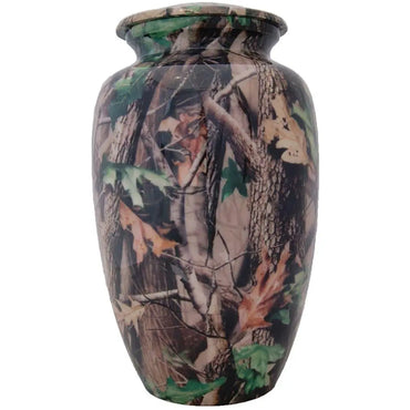 Camouflage Adult Army Green Aluminum Urn - funeral.com