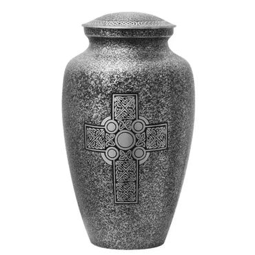 Classic Celtic Cross Adult Pewter Brass Urn - funeral.com