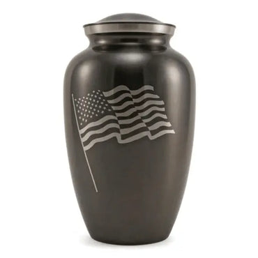 Classic Flag Adult Slate Stainless Steel Urn - funeral.com
