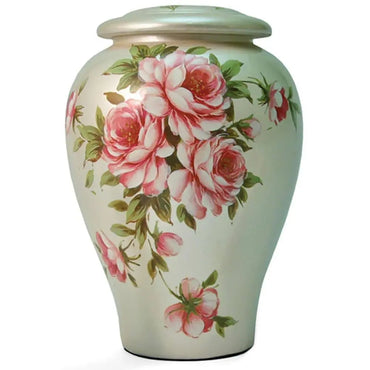 Floral Adult Petal Pink Ceramic Urn - funeral.com