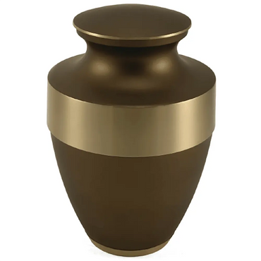 Lineas Adult Rustic Bronze Brass Urn - funeral.com