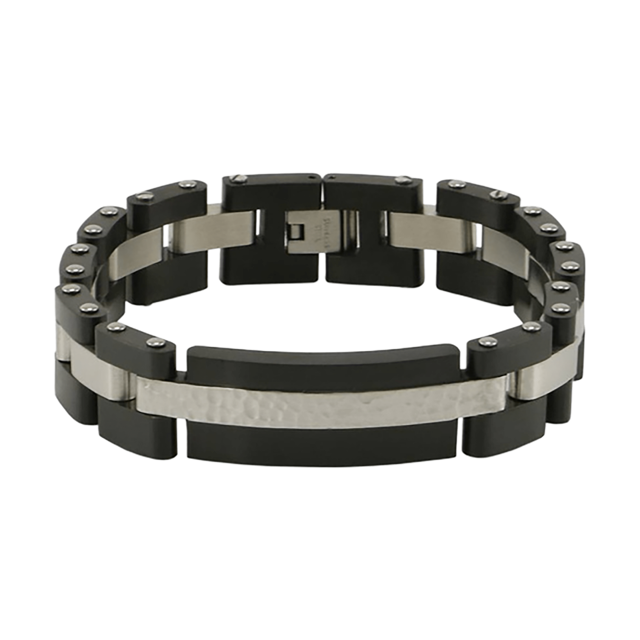 Onyx & Pewter Cable Link Cremation Bracelet | Funeral.com, Inc.