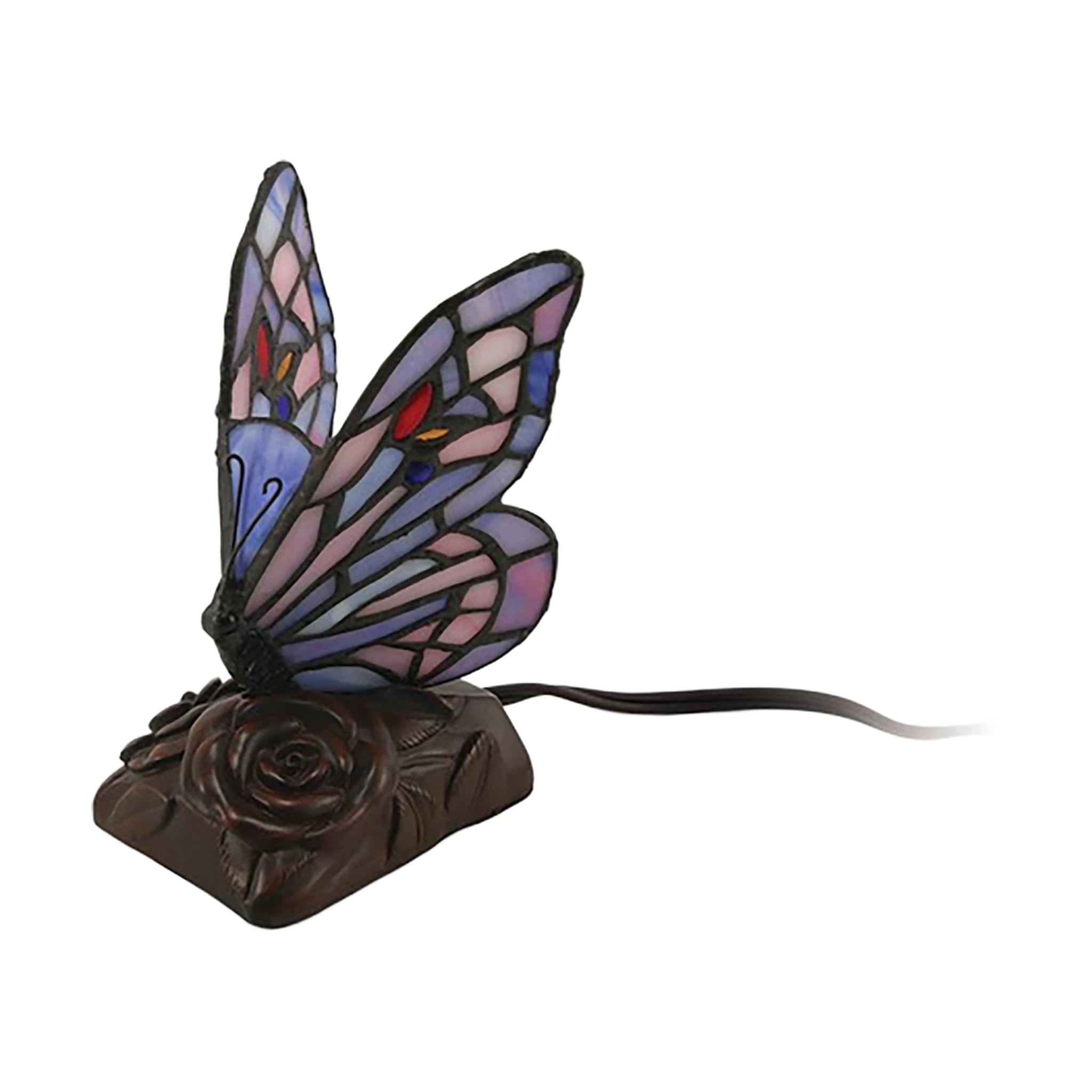 Purple Butterfly Lamp Keepsake Urn | Stained Glass | Funeral.com, Inc.