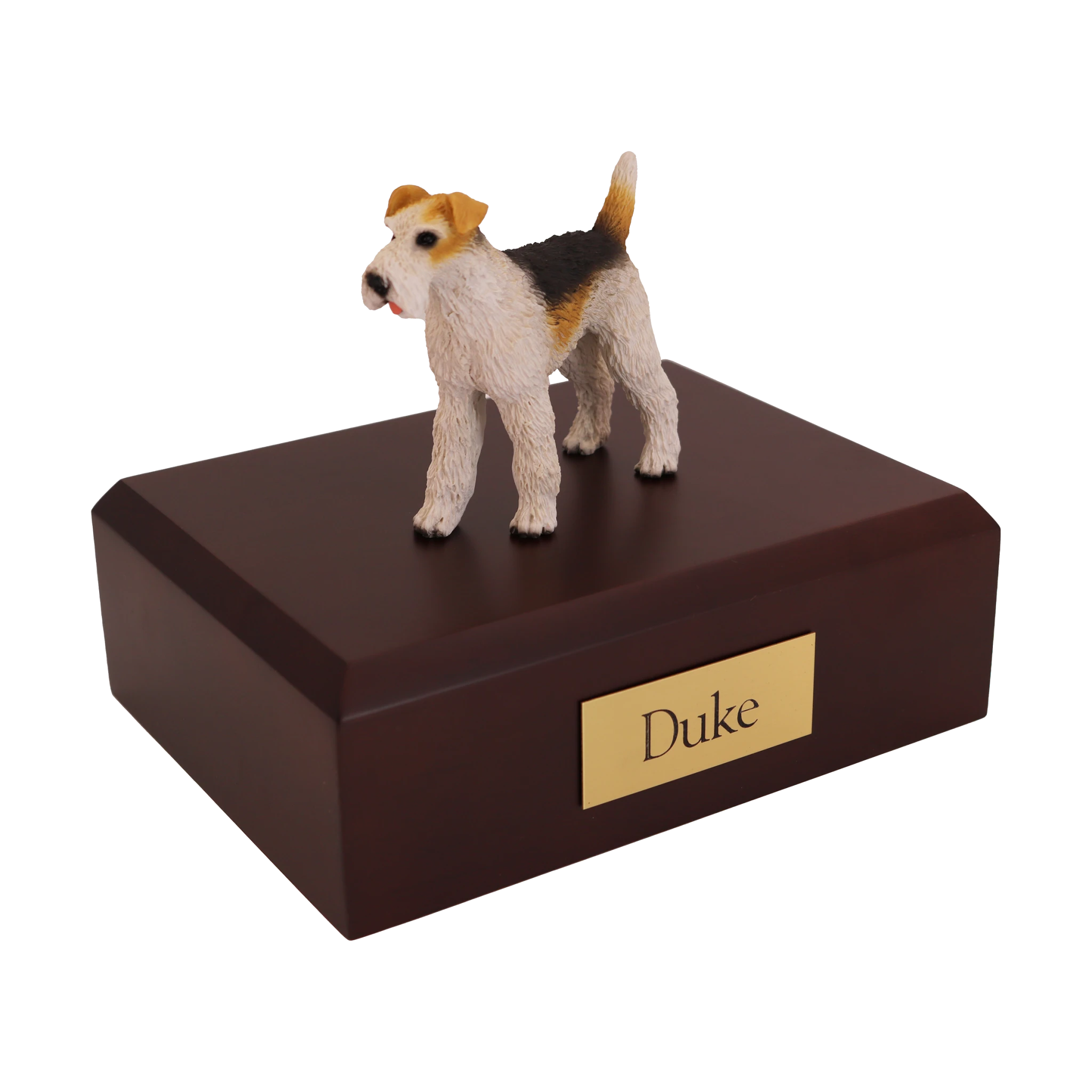 Wire Haired Fox Terrier Figurine Pet Cremation Urn | Resin Design