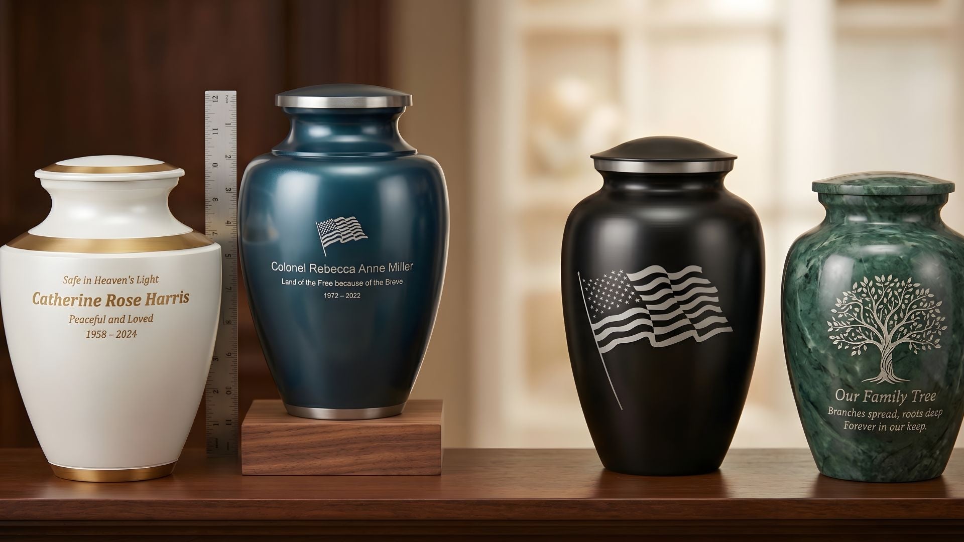 Urn Inscription Examples Cremation Urn Engraving Examples for Human Memorials (With Realistic S ...