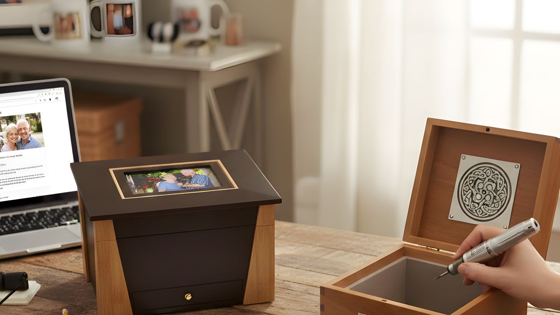 Cremation Box Display Custom Cremation Urns: Photo, Engraved & Fully Personalized Memorial U ...