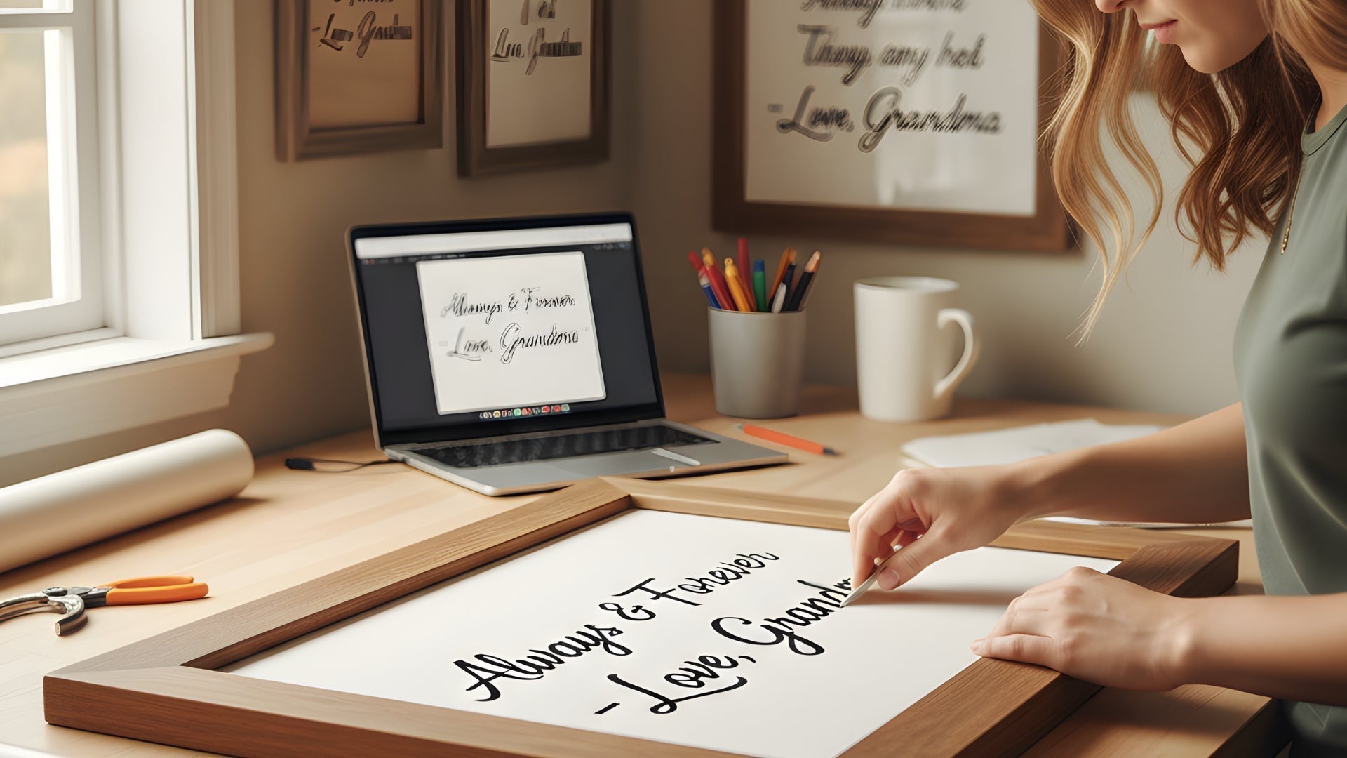Framed Handwriting With Vinyl Decals: How to Turn a Loved One’s Note I ...