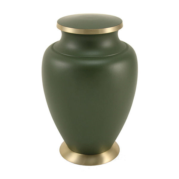 Aria Adult Cypress Green Brass Urn