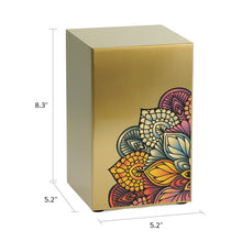 Mandala Companion Cremation Urn - Left Side - Dimensions