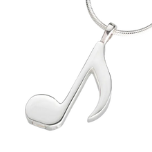 Sterling Silver Musical Note Pendant, Cremation Necklace