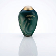 Emerald Elegant Leaf Cremation Urn