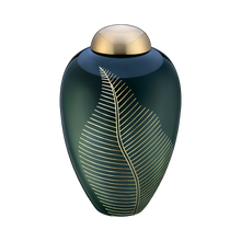 Emerald Elegant Leaf Cremation Urn