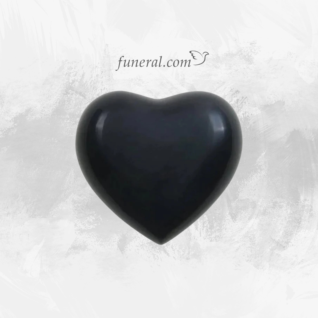 Amorette Night Sky Heart Pet Urn with White Background