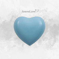 Amorette Pearl Blue Heart Pet Urn with Background