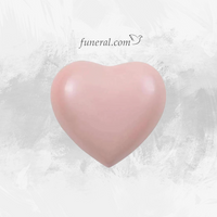 Amorette Pearl Pink Heart Pet Urn with Background