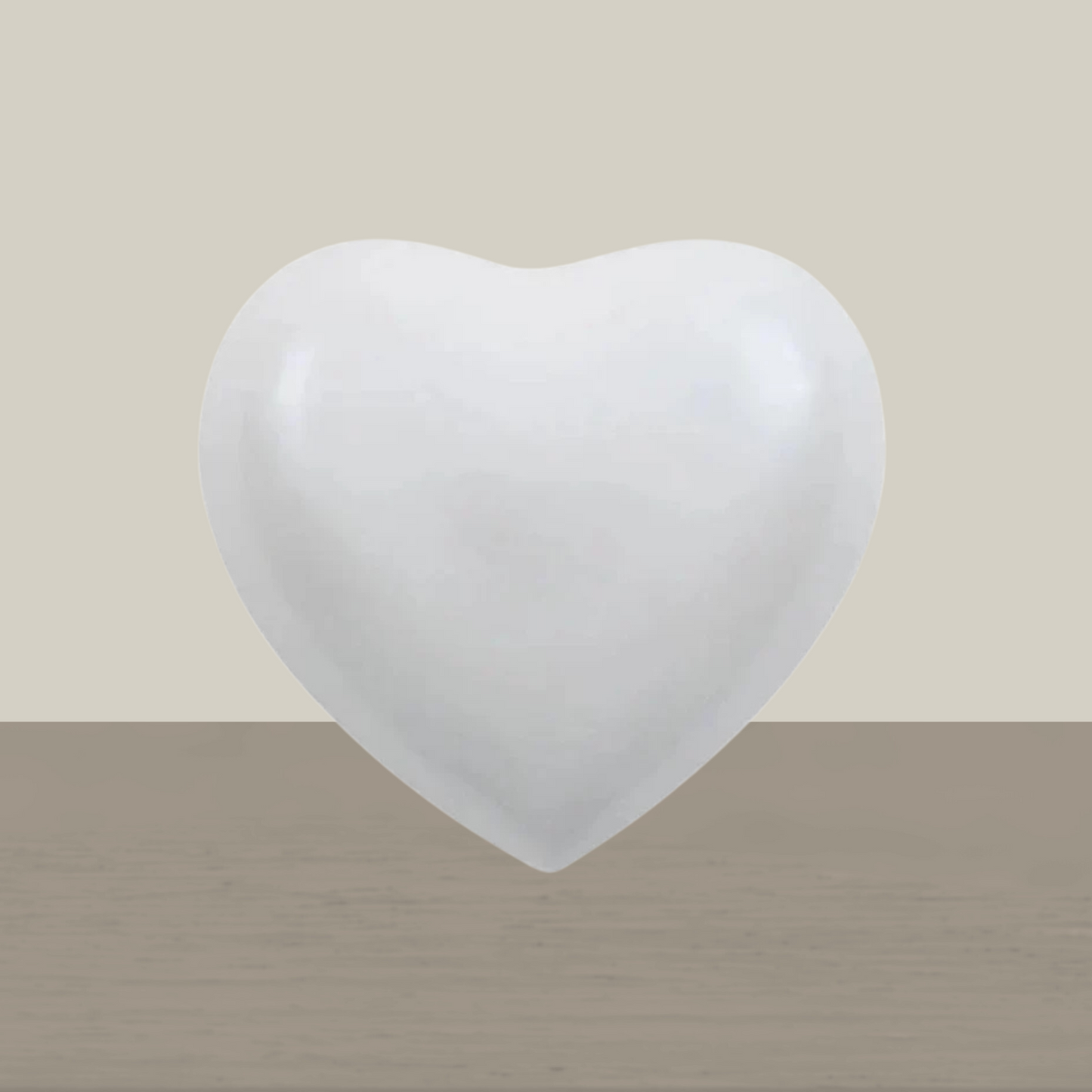 Amorette Pearl White Heart Pet Urn Cream BG