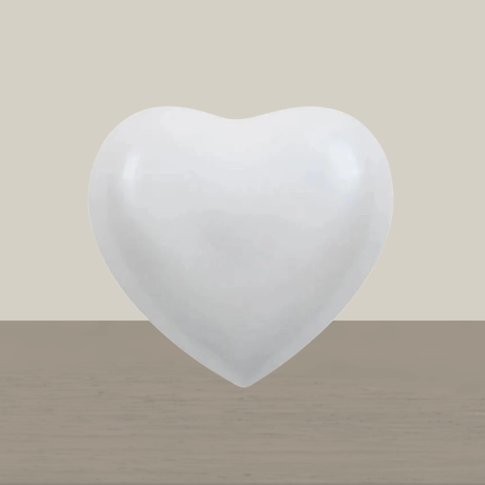 Amorette Pearl White Heart Pet Urn Cream BG