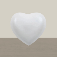 Amorette Pearl White Heart Pet Urn Cream BG