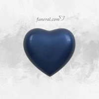 Amorette Sky Blue Heart Pet Urn with White Background