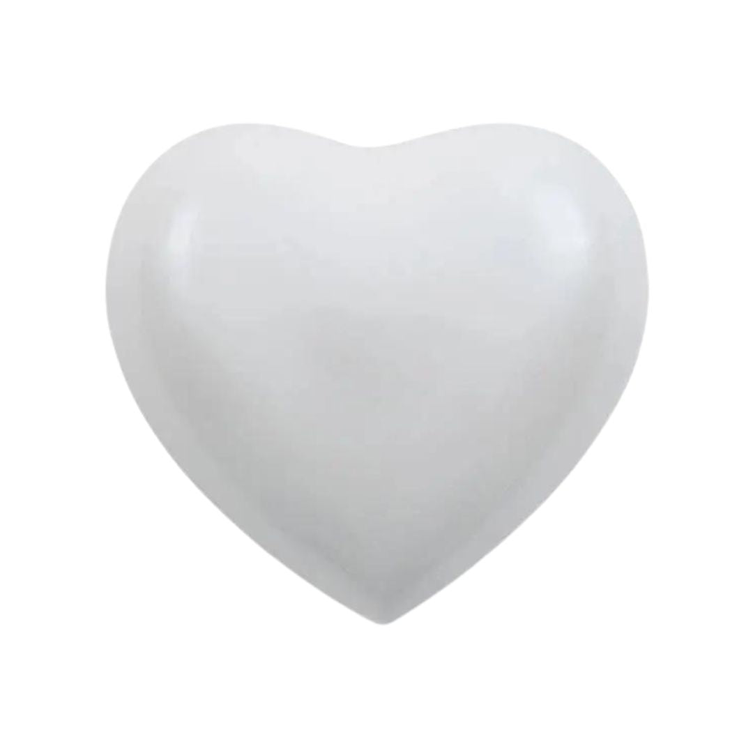 Amorette Pearl White Heart Pet Urn