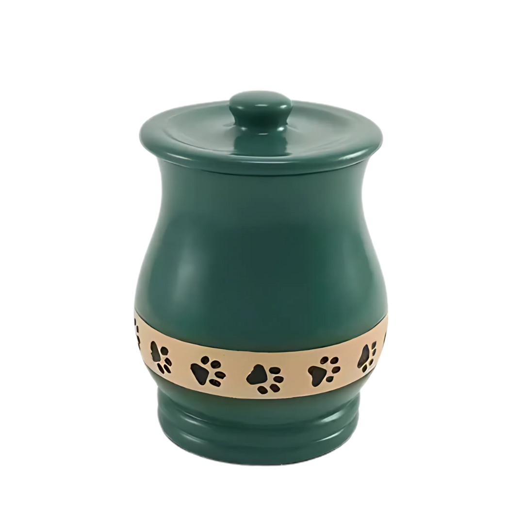 Angelo Green Pawprint Medium Pet Urn High-Resolution Image