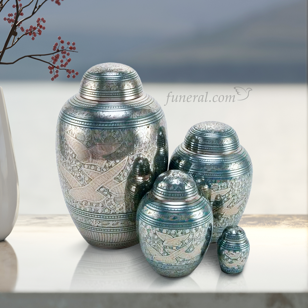 Arabella Brass Cremation Large Pet Urn Set