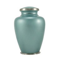 Arden Adult Teal Butterfly Brass Urn Back View