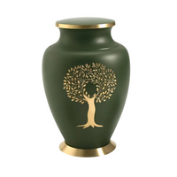 Aria Adult Cypress Green Brass Urn