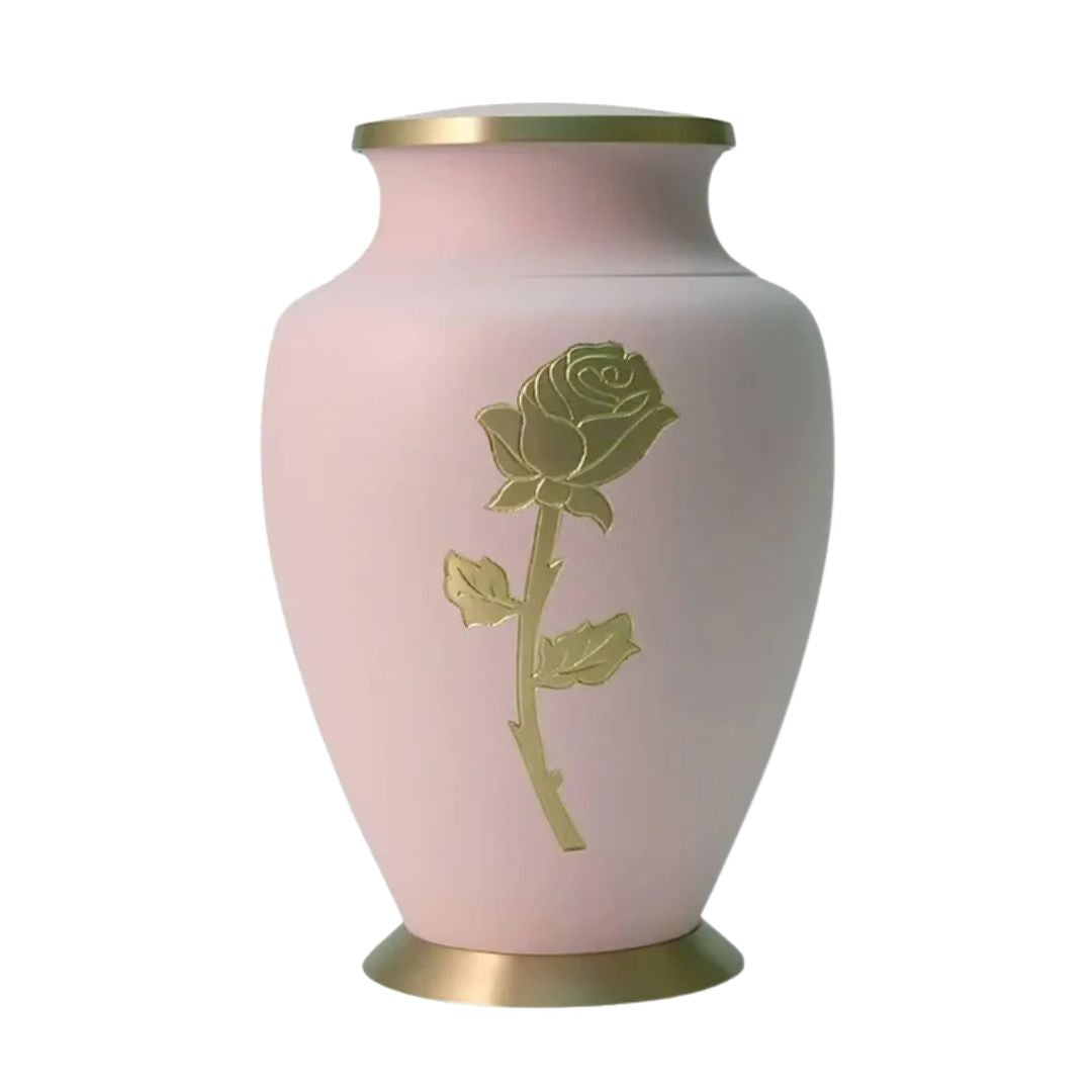 Aria Adult Golden Rose Pink Brass Urn