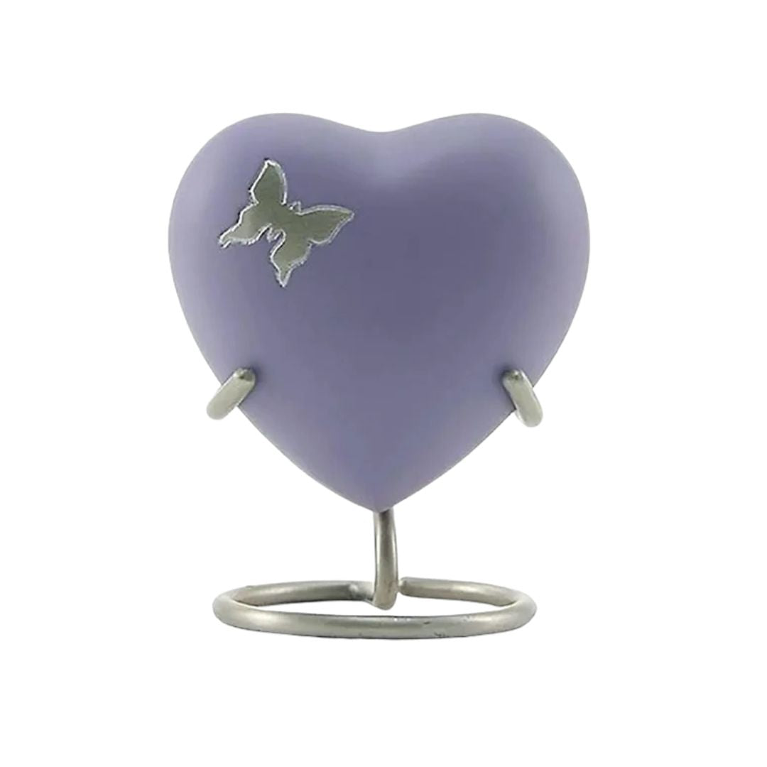 Aria Butterfly Violet Brass Heart Keepsake