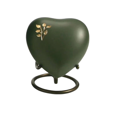 Aria Cypress Green Brass Heart Keepsake