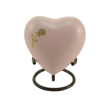 Aria Golden Rose Pink Brass Heart Keepsake