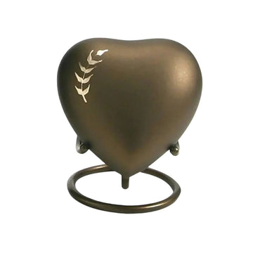 Aria Umber Wheat Brass Heart Keepsake