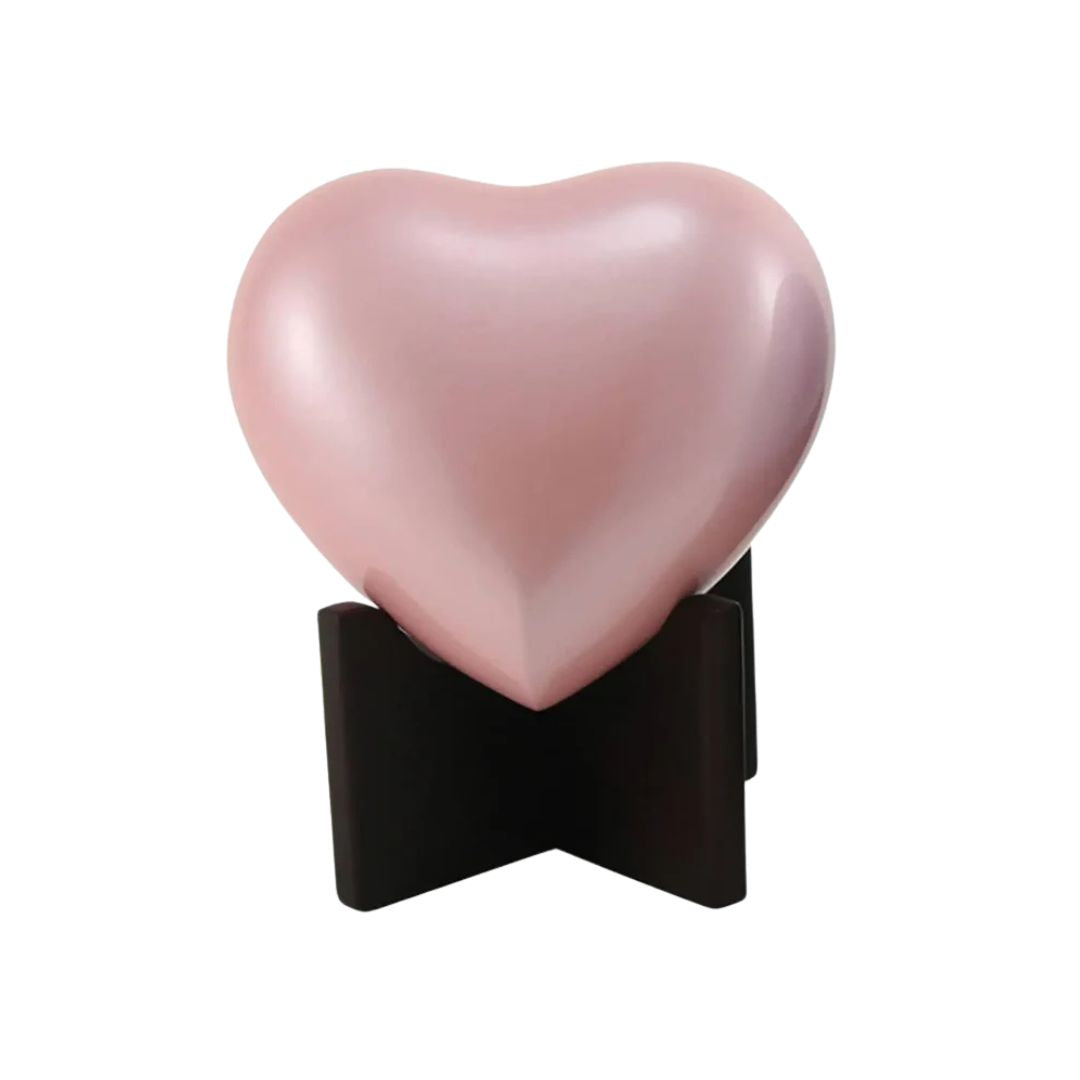 Arielle Pearl Pink Brass Heart Keepsake