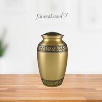 Athena Adult Flower Gold Brass Urn with Background