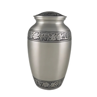 Athena Adult Flower Silver Brass Urn