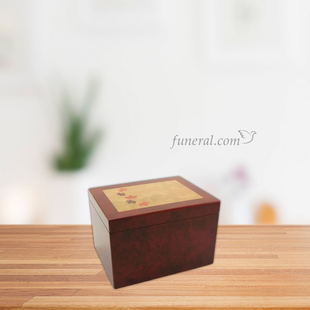 Autumn Leaves Adult Memory Chest MDF Urn