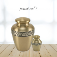 Avalon Adult Amber Gold Brass Urn