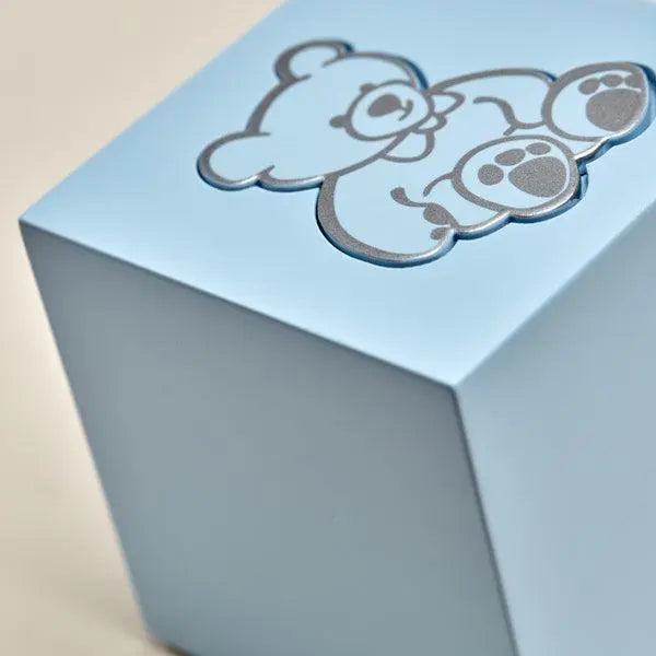 Bear Cubes Extra Small Blue Wood Infant Urn - funeral.com