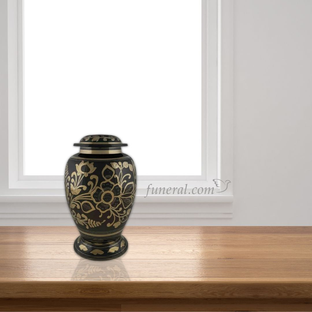 Blossom Adult Black Brass Urn