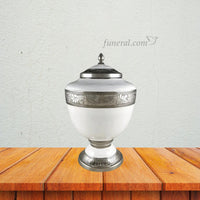 Chalice Shaped Adult White Aluminum Urn