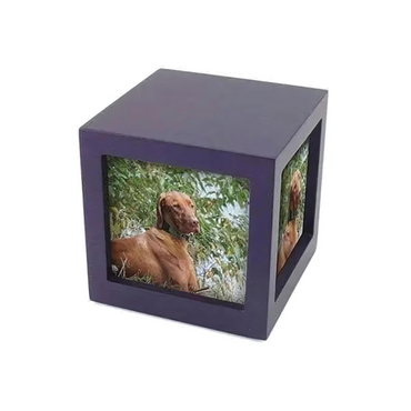 Cherish Today Violet Photo Cube Large Pet Urn