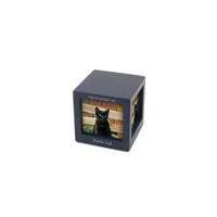 Cherish Today Navy Photo Cube Small Pet Urn with Engraving