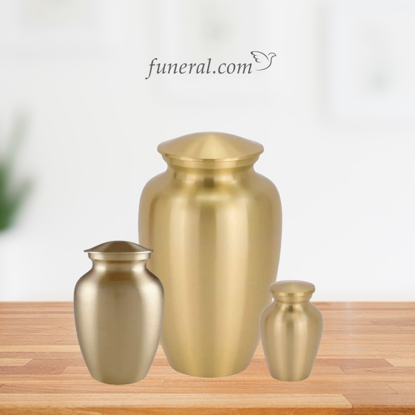 Classic Medium Bronze Gold Stainless Steel Urn Set