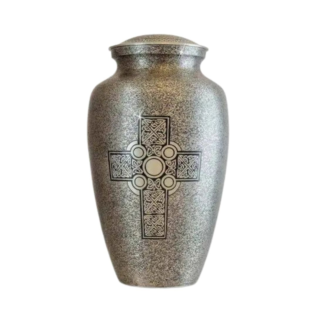 Classic Celtic Cross Adult Bronze Brass Urn