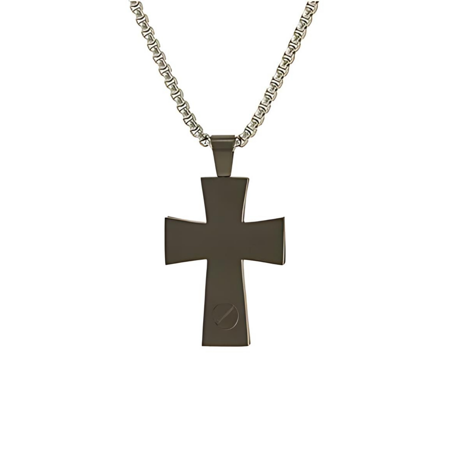 Coal Cross Cremation Jewelry Pendant Back View